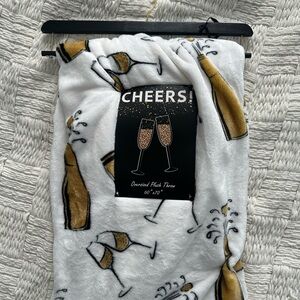 Cheers Champagne Fleece Throw Blanket